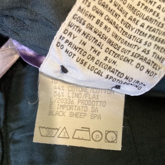 40weft women's size 48 IT dark navy linen blend adjustable cargo pants 34x33 - Picture 10 of 10